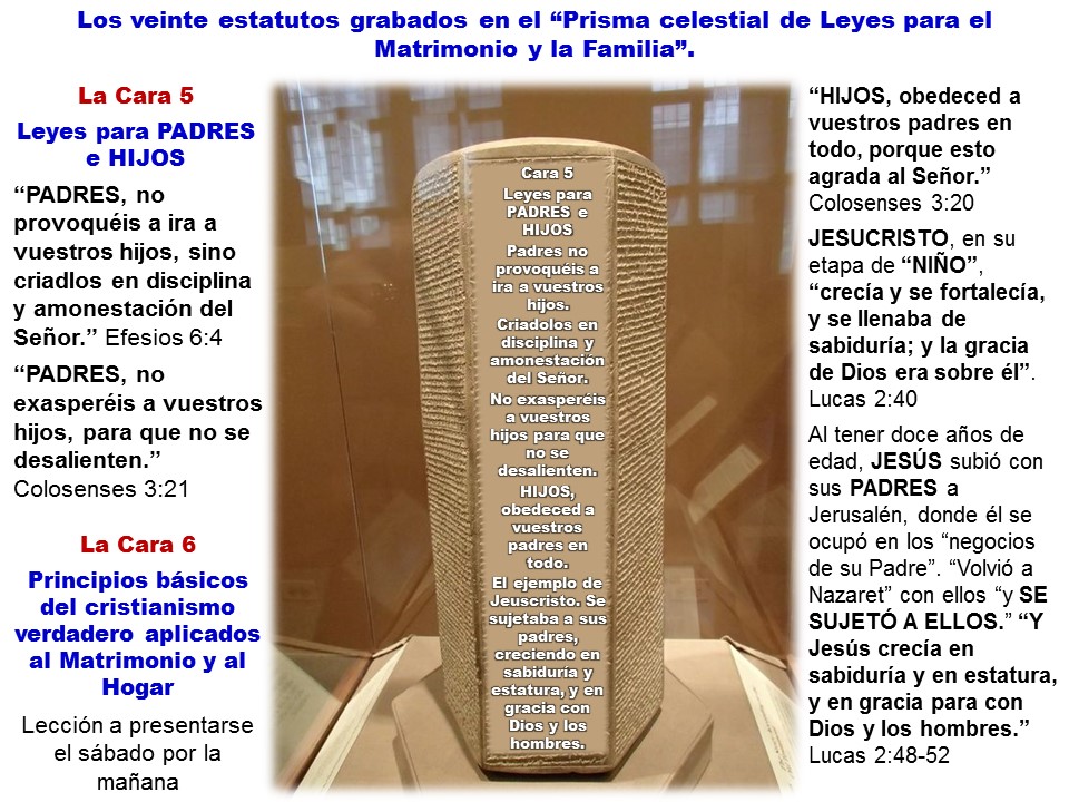 Diapositiva 8, preparada en PowerPoint, para el Mensaje sobre La formación de la familia terrenal de acuerdo con los estatutos vigentes de Dios.