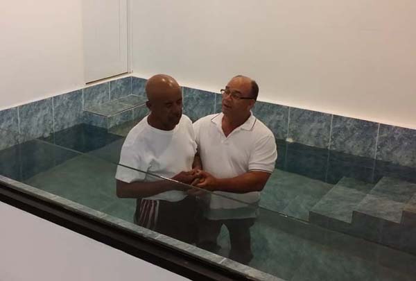 Margarito Flores Álamo is baptized in Bayamon, Puerto Rico, the tenth baptism in that church so far this year.