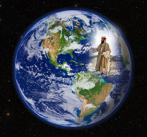 Esta fotografía bellísima del hemisferio occidenta, con una gráfica del apóstol Pablo sobrepuesta, ilustra el tema El apóstol Pablo en la América Latina, en editoriallapaz.