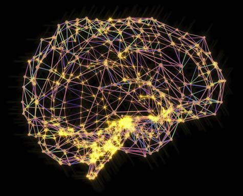 Una visualización muy simple de las neuronas del cerebro y cómo están interconectadas mediante sinapsis.