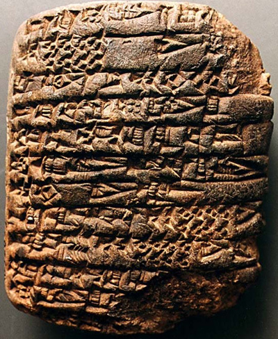 Fotografía del Manuscrito 2855, el que tiene una Lista de reyes y ciudades antes del diiluvio en Eridu, y que se compara con Génesis 5.