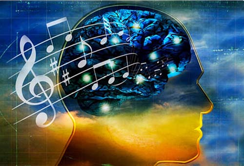 This colorful graphic of a human head with musical notes superimposed on it illustrates the subject Making Beautiful Music in the Midst of Ruins, in editoriallapaz.org