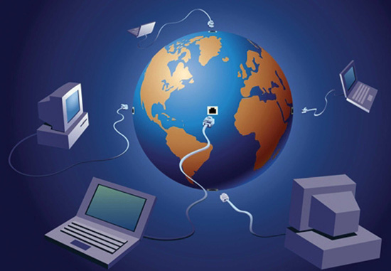 Computers plugged into a globe of planet Earth is the initial graphic for the Report of December 31, 2011 by Dewayne and Rita Shappley on Evangelism without borders among the Spanish-speaking.