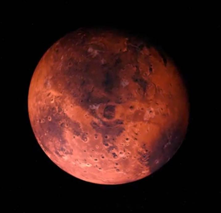 Una creación artística de la luna vuelta al color de la sangre, con tonos de rojo oscuro, gris y negro.