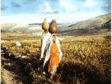 The hills of Samaria with women carrying water pots