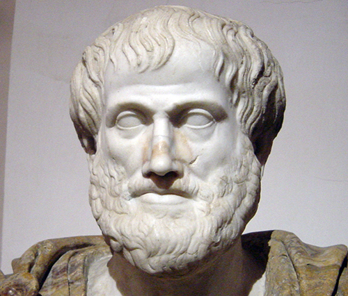 Fotografía del busto de Aristóteles, filósofo griego.