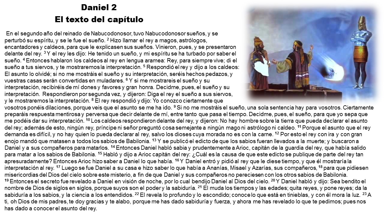 Diapositiva 15, preparada en PowerPoint, para El sueño de Nabucodonosor tal cual relatado en Daniel 2.