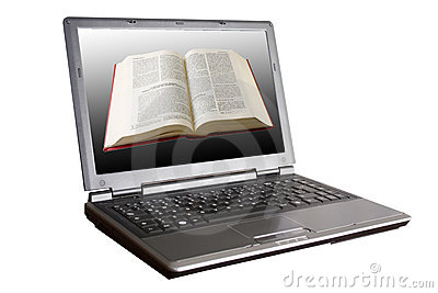 An open Bible on the screen of a laptop illustrates the Shappley Report for November, 2014.