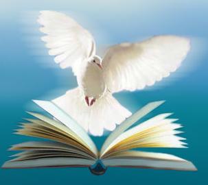 Mediante la paloma, símbolo del Espíritu Santo, sobre la Biblia se proyecta la verdadera fuente de bendiciones relacionadas con el Espíritu Santo, a saber, la palabra divina revelada por el Espíritu.
