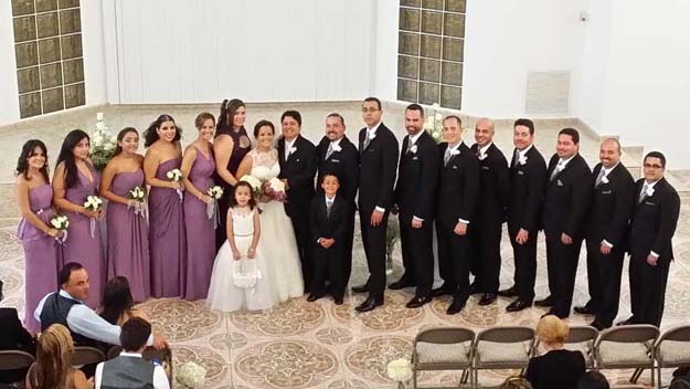 A wedding ceremony in the building of the church of Christ in Bayamon, Puerto Rico.