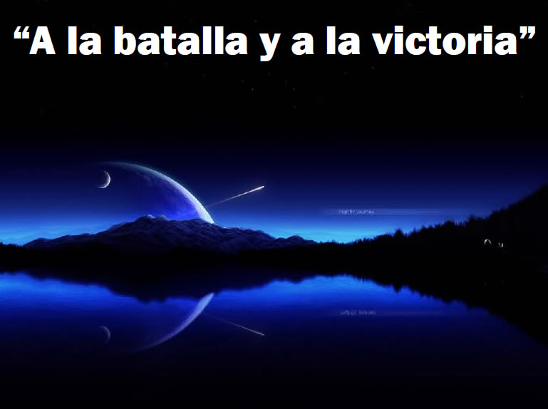 Himno en PDF "A la batalla y a la victoria". Para PowerPoint. Diapositiva: Título. Trasfondos hermosos.