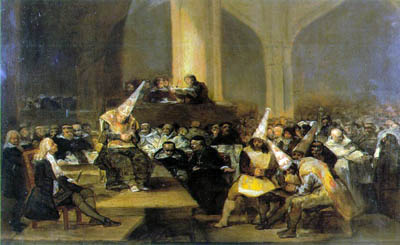 La Santa Inquisici'on de la Iglesia Católica Romana -pintura por Goya.