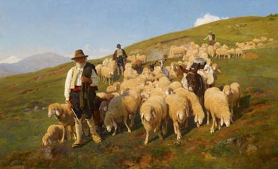 Esta fotografía de tres pastores con sus ovejas ilustra el tema ¡Estas ovejas son nuestras!, en editoriallapaz.