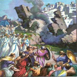 Esta imagen proyecta la caída de las murallas de la antigua ciudad de Jericó, conquistada por los israelitas, gráfica que identifica el mensaje en audio Conquistando a nuestro Jericó.