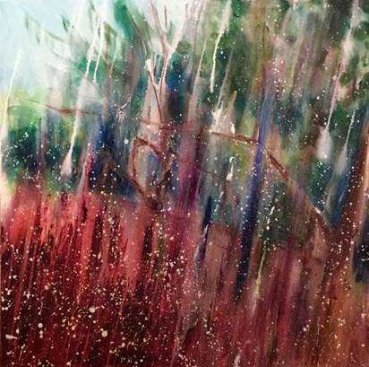 Una representación gráfica del planeta Tierra bombardeado por una tormenta de granizo grande.