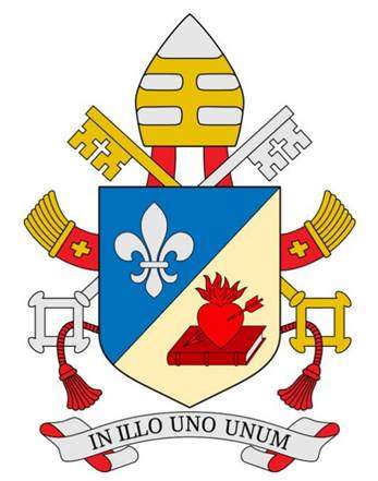 Una imagen del escudo del Papa Leo XIV.