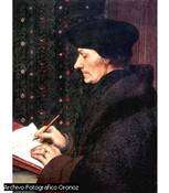 Una pintura artística del escritor y filósofo holandés Erasmo de Totterdam.