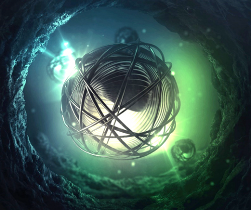 Un abstracto del planeta Tierra que proyecta la presencia fuerte de huestes espirituales de maldad